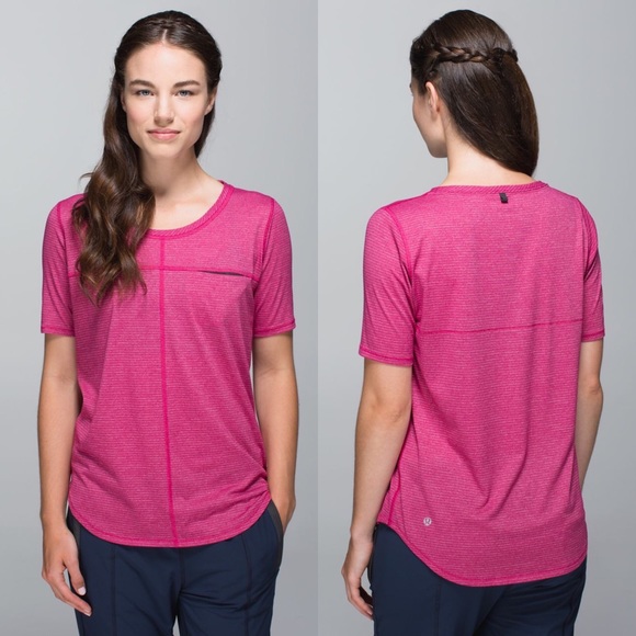 lululemon athletica Tops - Lululemon Run Away Tee Heathered Bumble Berry